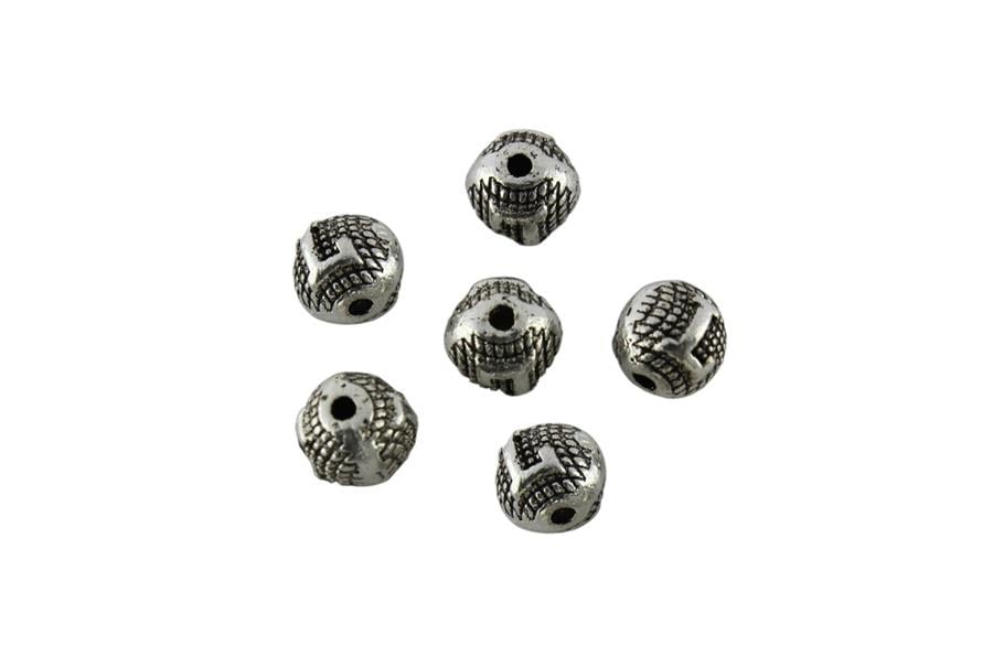 L Harfli Metal Yuvarlak Boncuk