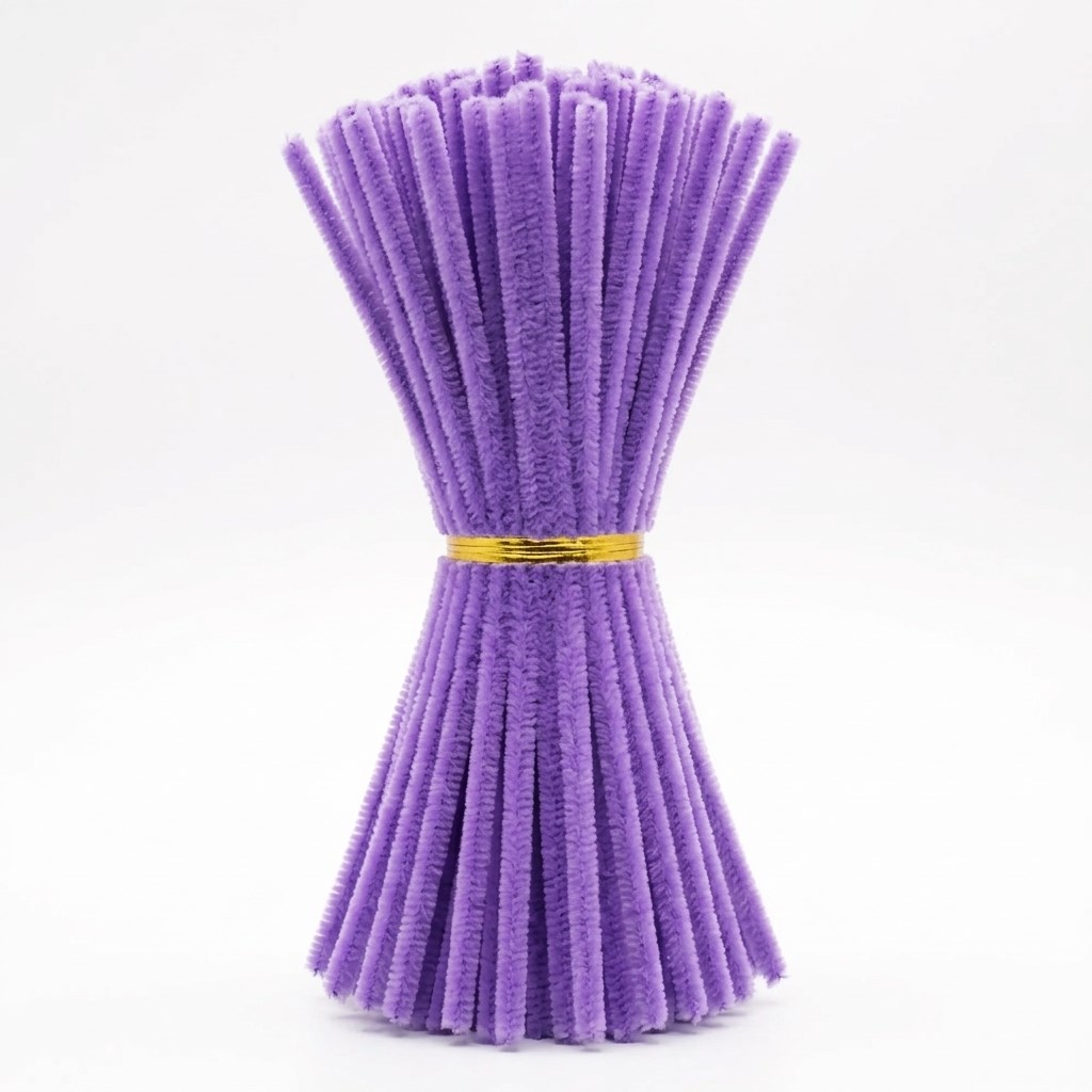Lavanta / Açık Mor Şönil - Tüylü Şönil Tel 30 cm (100 Adet)
