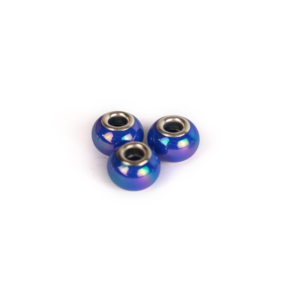 Mavi Janjanlı Boncuklu Charm 12 mm 3 Adet