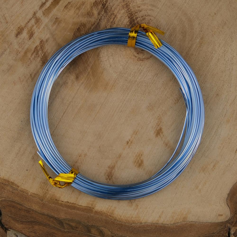 Mavi Renk Emaye Kaplı Bakır Tel 1 mm Takı Taç Çiçek Hobi Tasarım El İşi Deney Teli