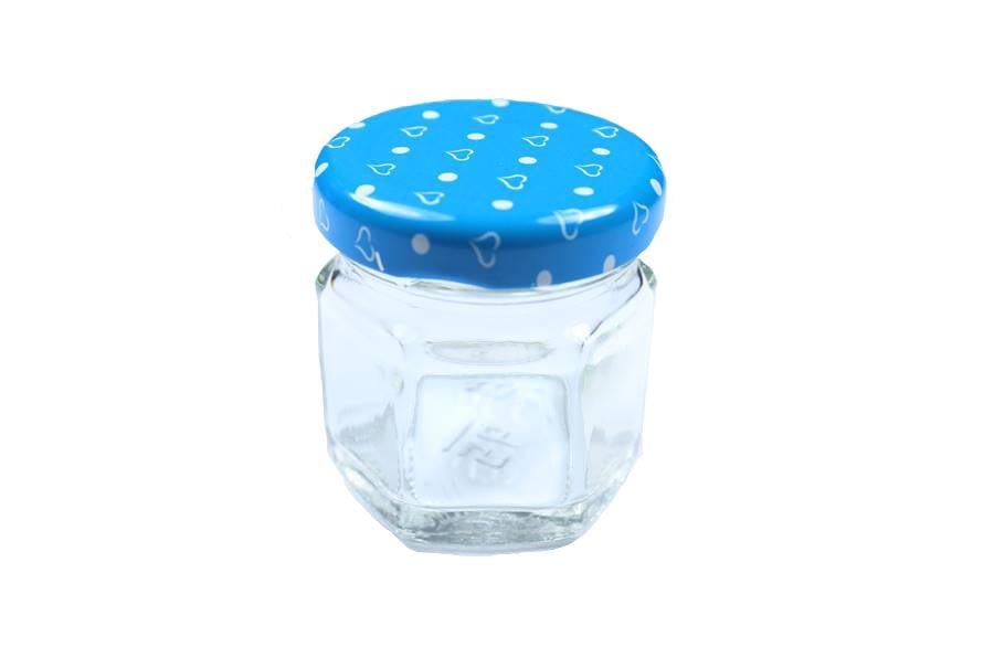 Mini Kavanoz Köşeli (Mavi)