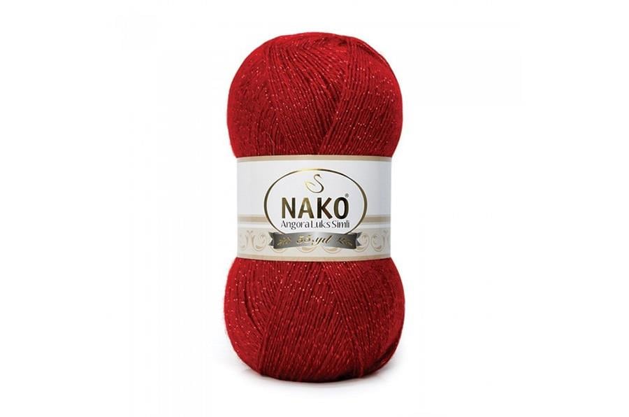 Nako Angora Luks Simli Koyu Kırmızı-1175