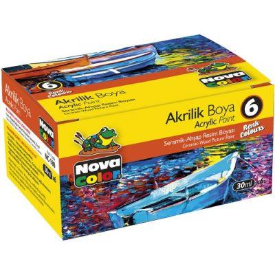 Nova Color Akrilik Boya Şişe 6lı