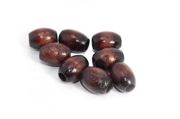 Oval Ahşap Boncuk Koyu Kahve