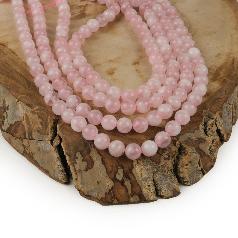 Pembe Kuvars Taşı Doğal Taş Dizisi 8 mm