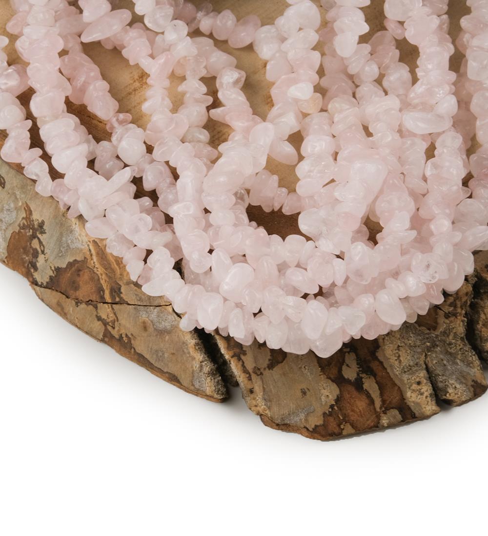 Pembe Kuvars Taşı Kırık Doğaltaş Dizisi
