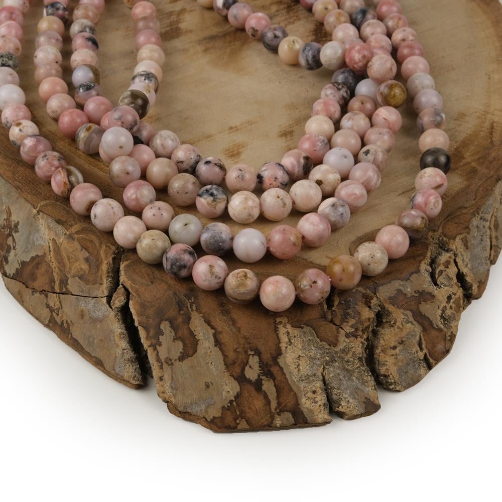 Pembe Opal Taşı Doğal Taş Dizisi 8 mm