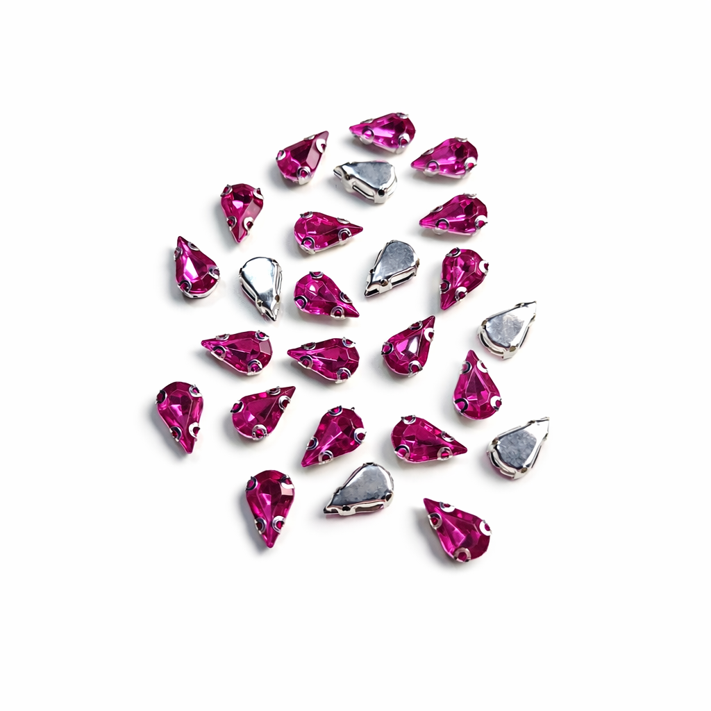 Pembe Renk Armut Kasalı Dikme Taş 10 × 14 mm – 100 Adet
