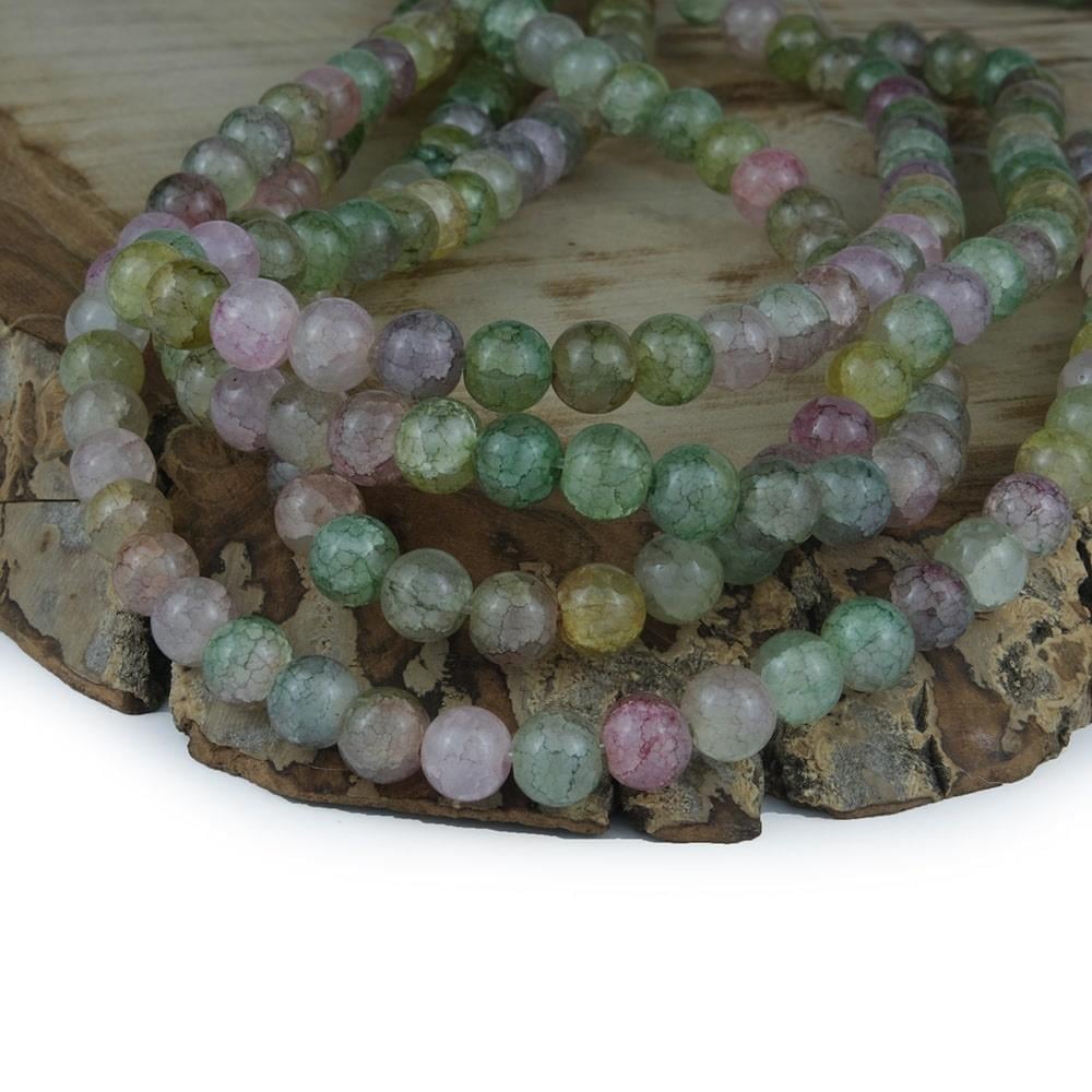 Pembe Yeşil Renk Tonlarında 8 mm Taş Boncuk Bileklik ve Kolye Boncuğu