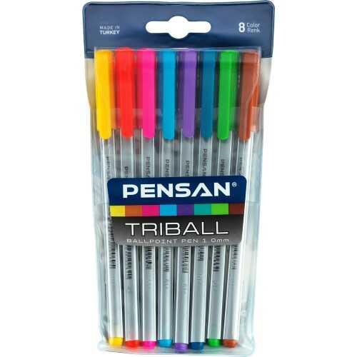 Pensan Triball Tükenmez Kalem Renkli 8 Li Vakumlu