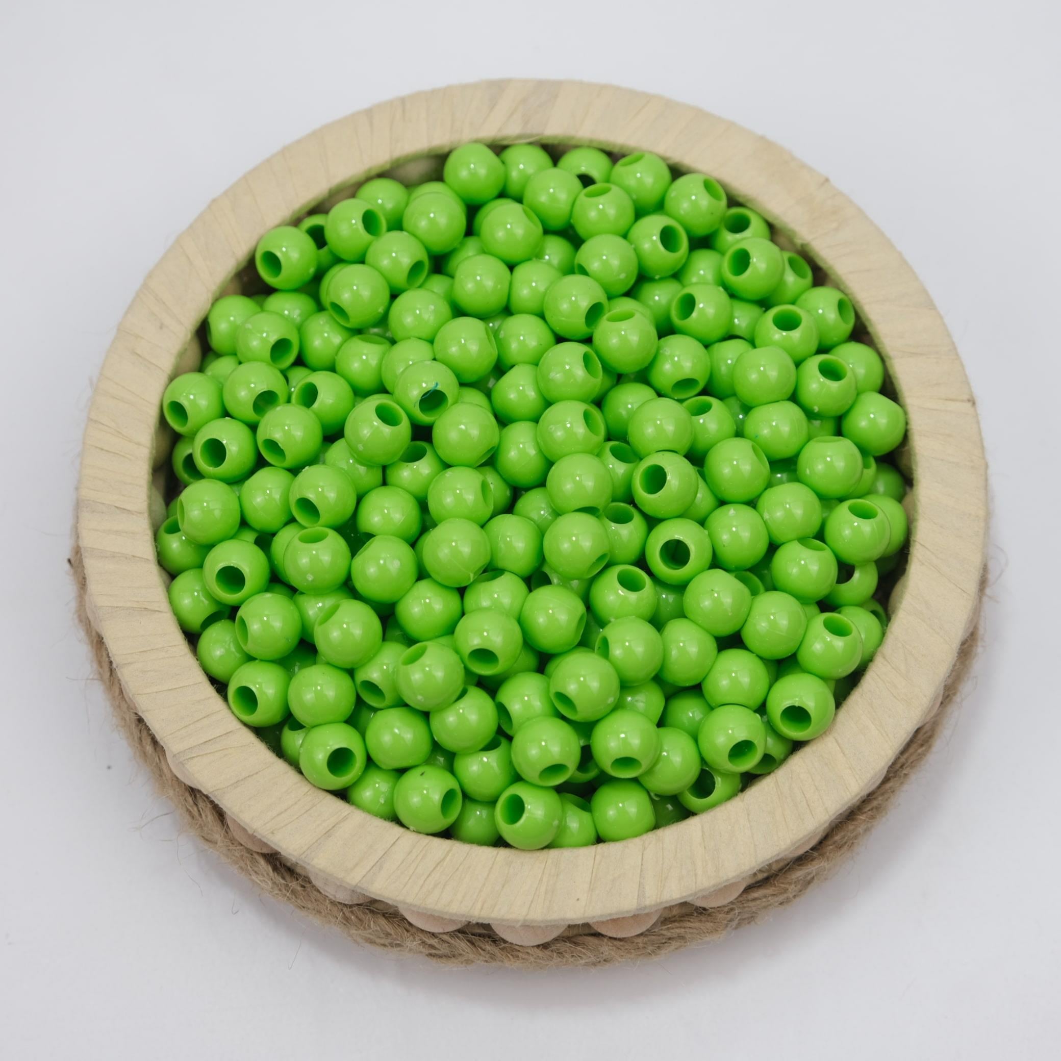 Plastik 10 mm Yeşil Makrome Boncuk 500 Gram 