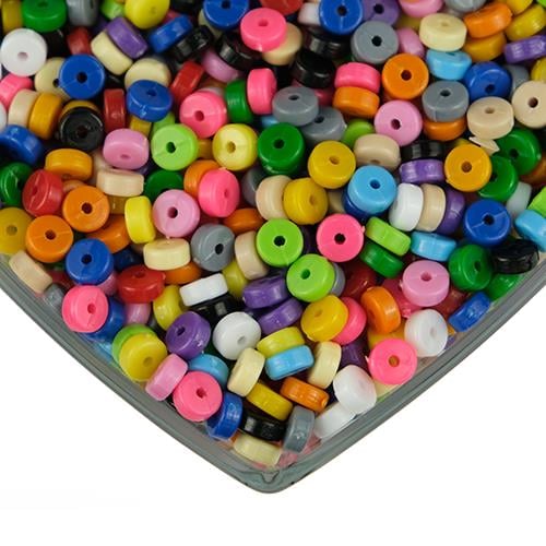 Plastik Boncuk Yassı 8 mm 1 Kg Karışık Renk Model-01