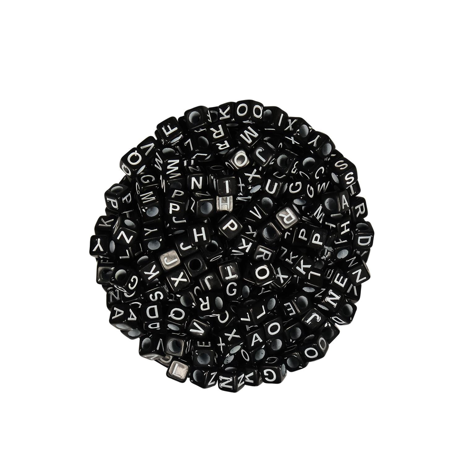 Plastik Harf Boncuk Siyah Beyaz 500 Gr