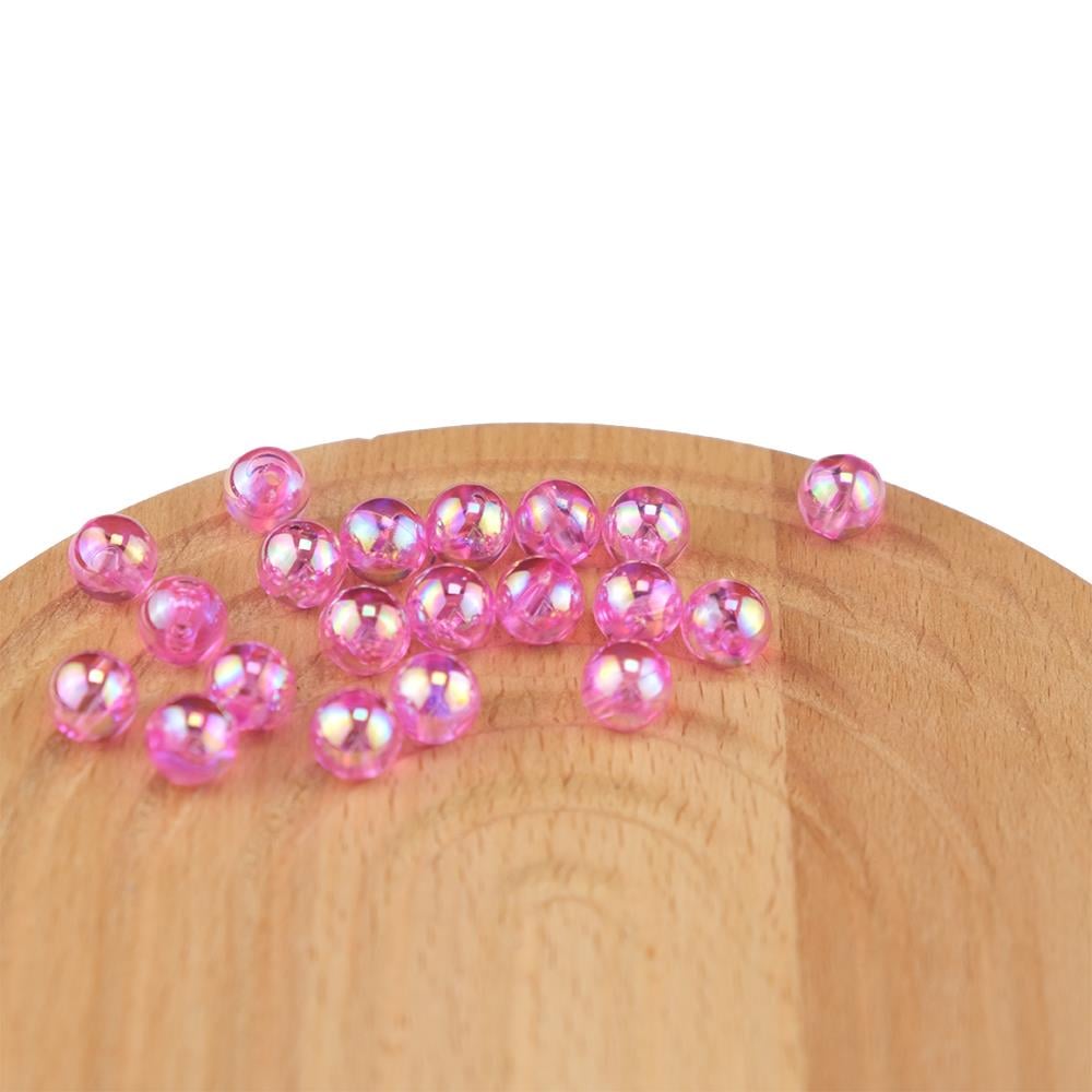 Plastik İnci Şeker Pembe Şeffaf Janjanlı Boncuk 10 MM 500 Gram Çanta ve Takı Aksesuar Boncuğu