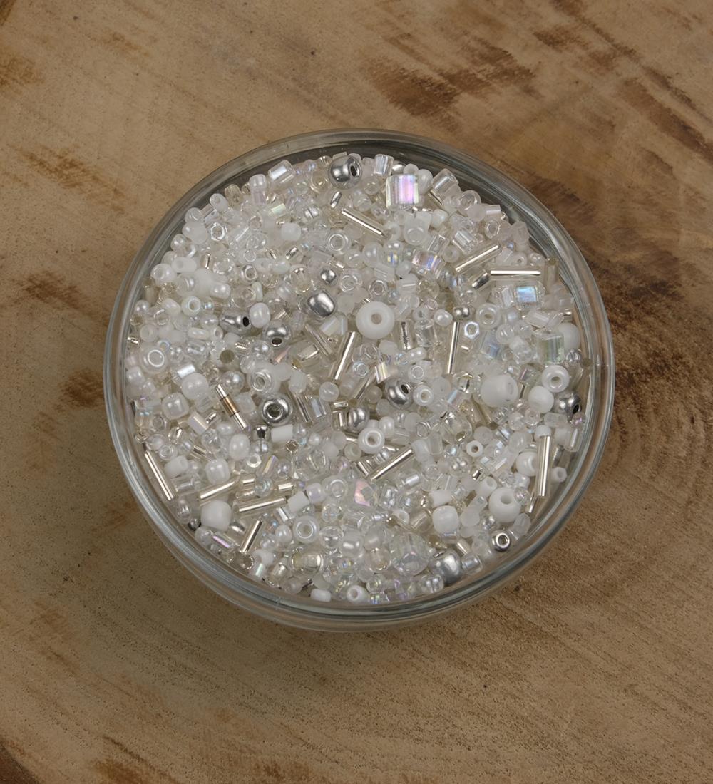 Prestij Candy Karışık Model Cam Boncuk Beyaz Renk Tonları