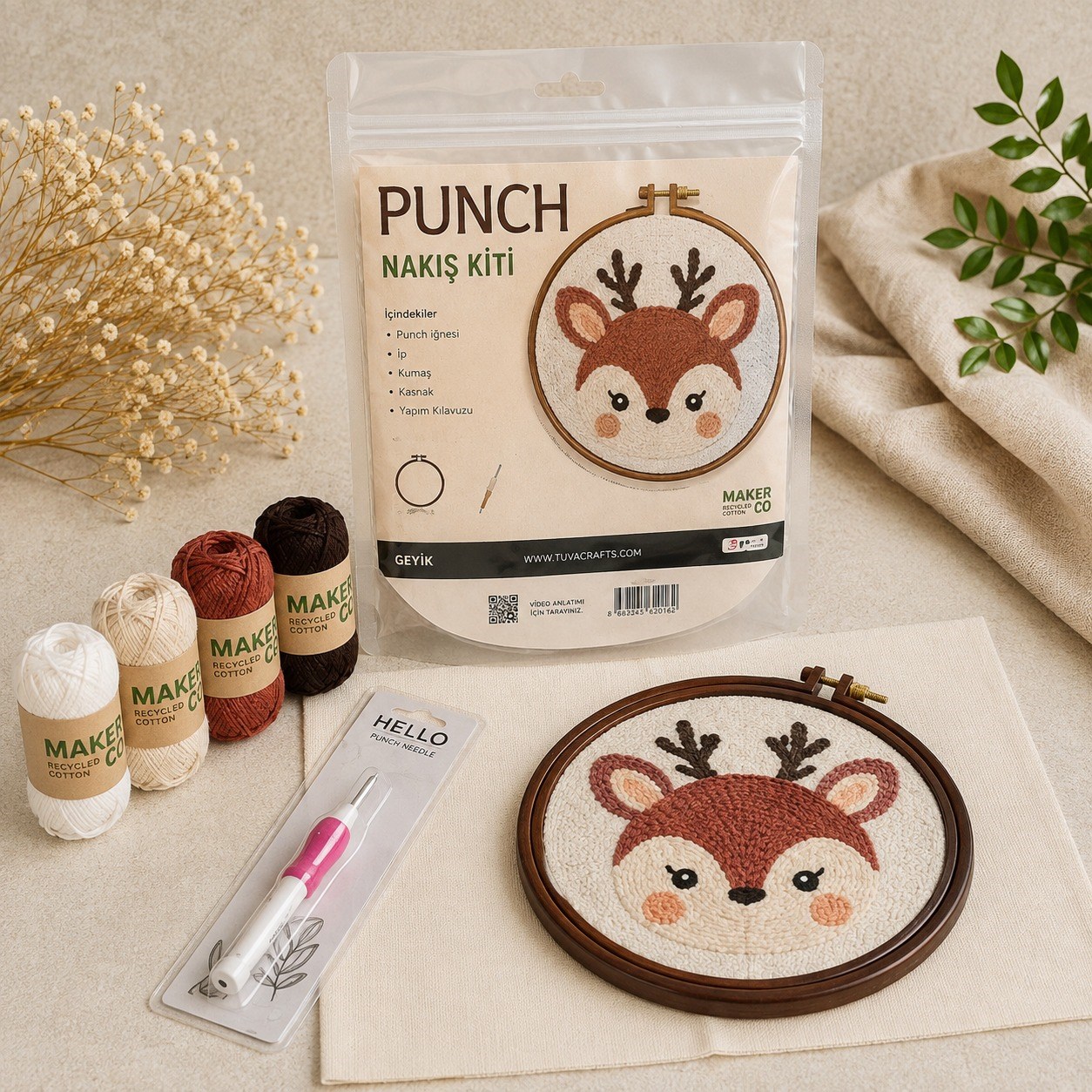Punch Nakış Kiti Özel Çantalı Tam Set - Geyik