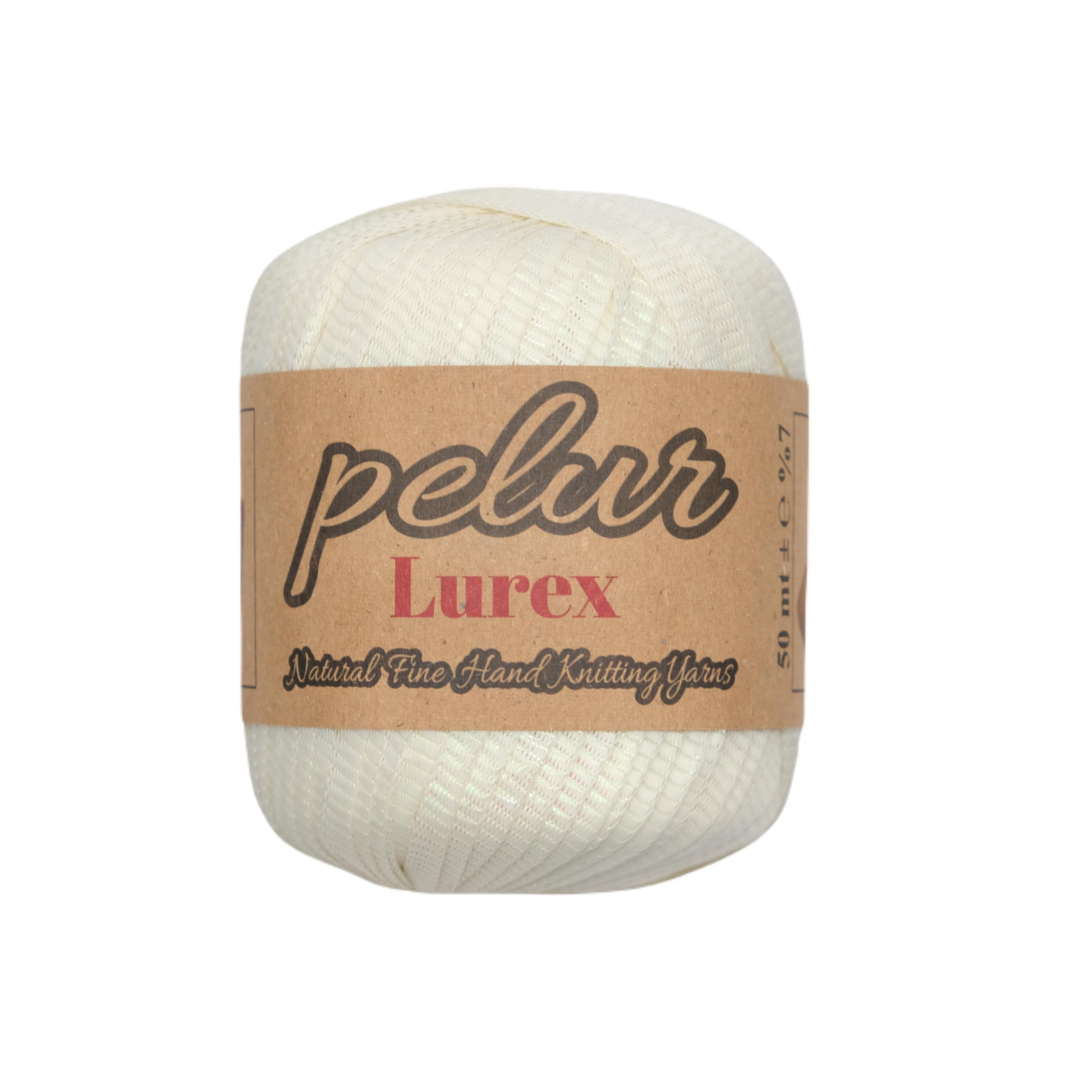 Ribbon Lurex Janjan Krem El Örgü İpi