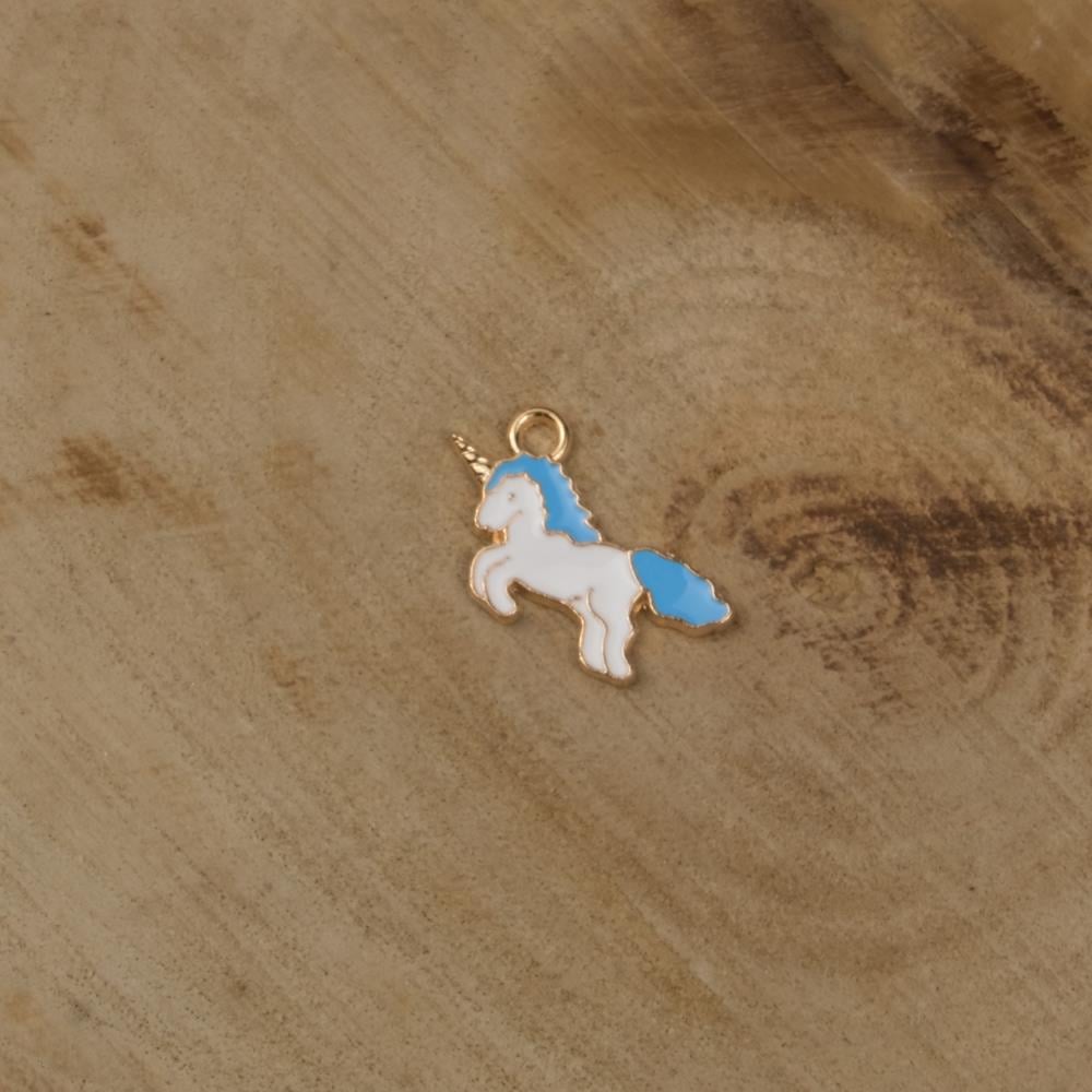 Sarı Metal Halkalı Mavi Unicorn Takı ve Aksesuar Aparatı