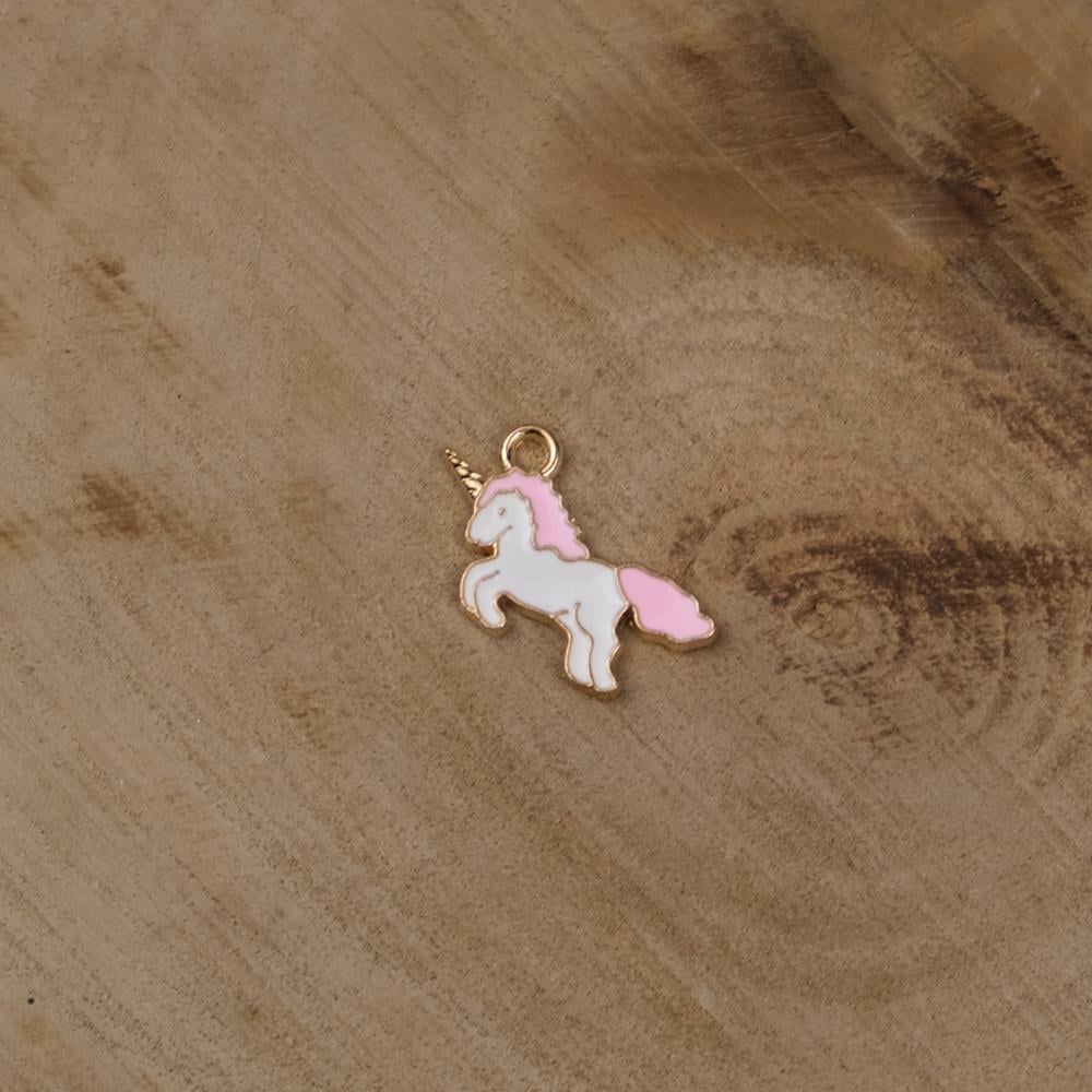 Sarı Metal Halkalı Pembe Unicorn Takı ve Aksesuar Aparatı