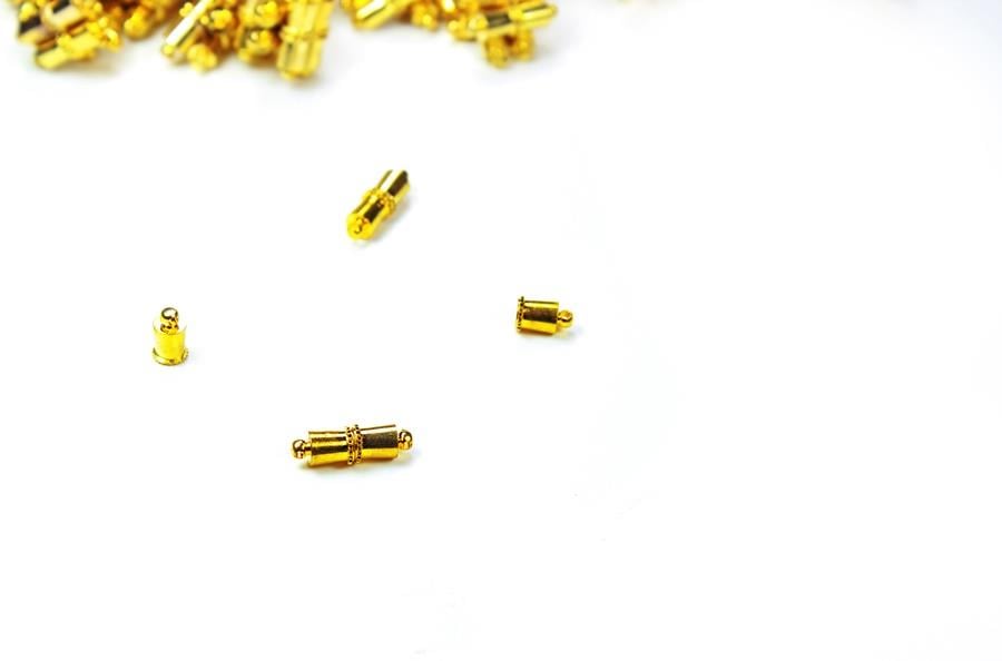 Sarı Renk Kabartma Desenli Mıknatıslı Boru Klips 