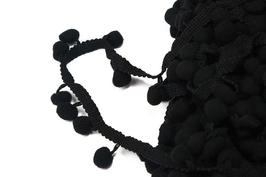 Şerit Ponpon Siyah