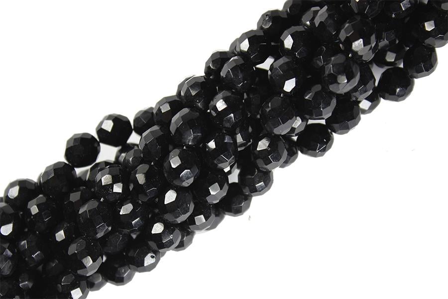 Siyah Çek Kristali Boncuk Dizisi 10 mm