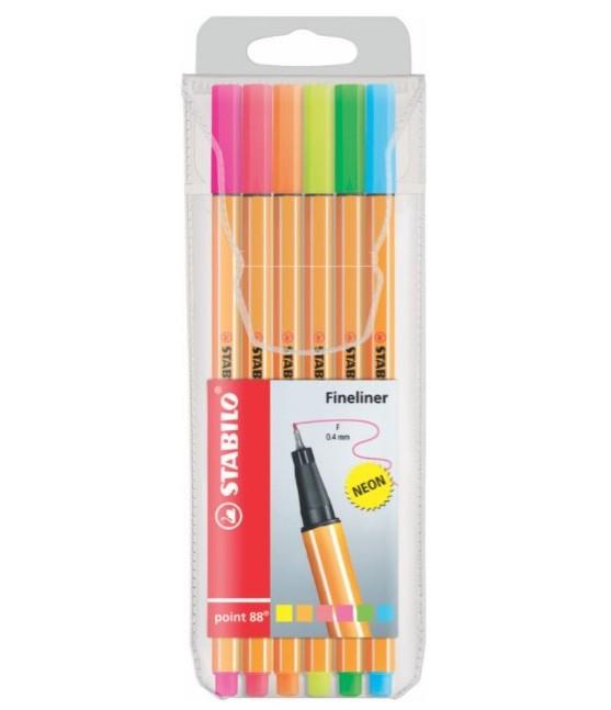 Stabilo Point 88 Keçe Uçlu Kalem Neon 6 Renk