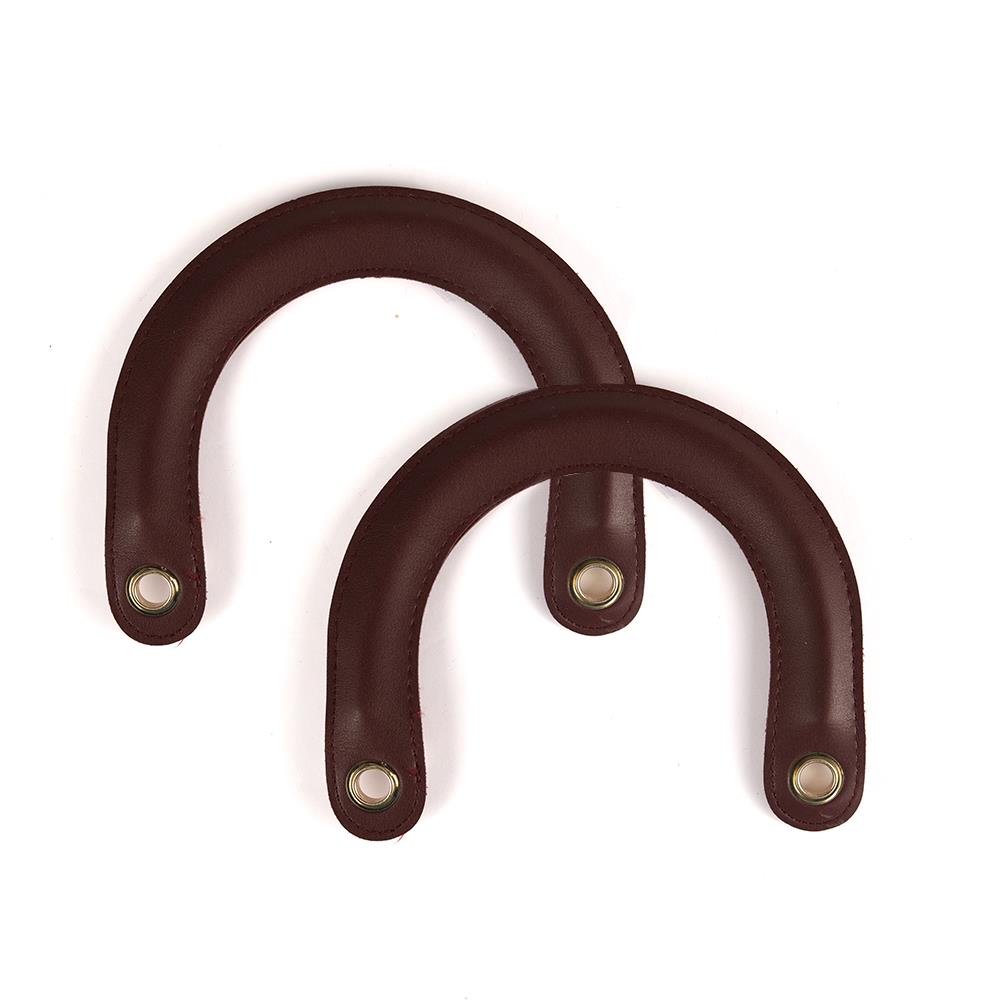 Suni Deri Bordo Tutma Çanta Sapı Çifti Light Gold Metalli