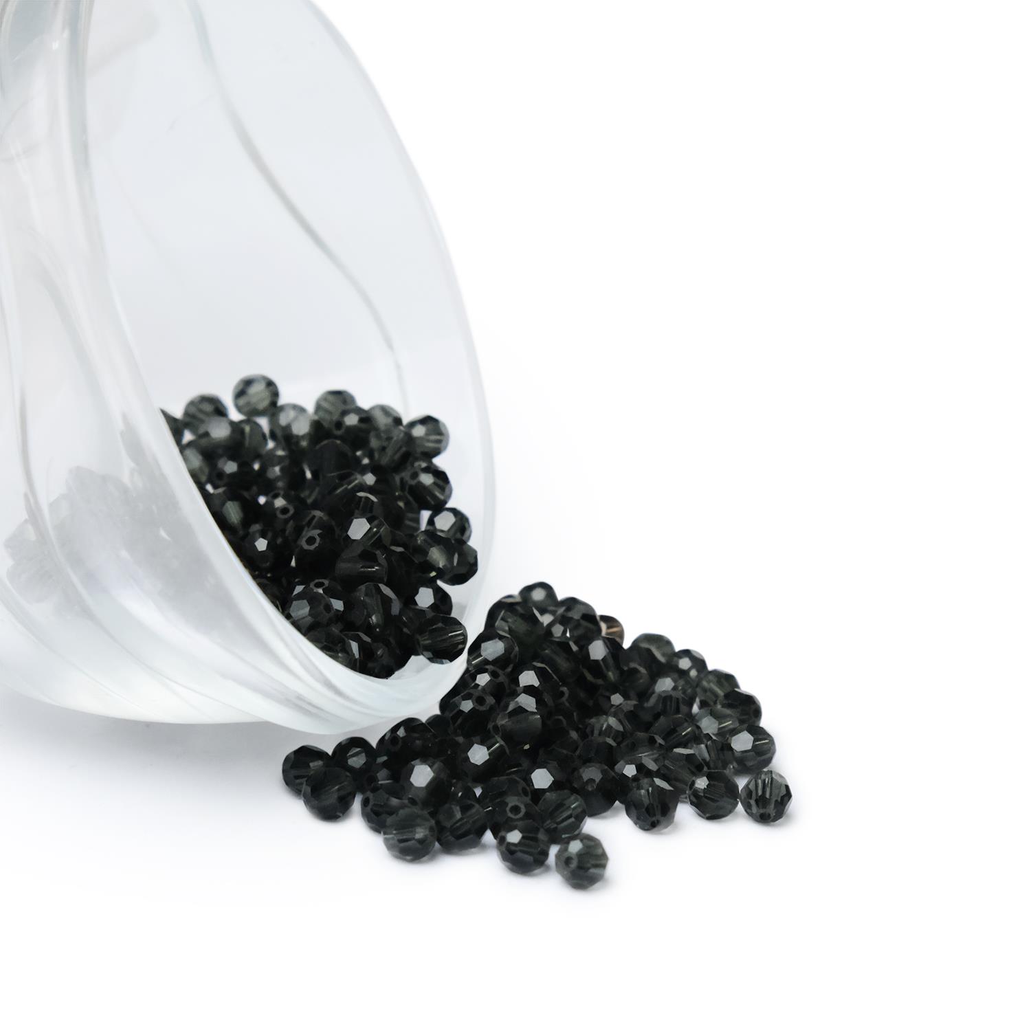 Swarovski Kristal Boncuk 4 mm Yuvarlak Kesim Koyu Gri