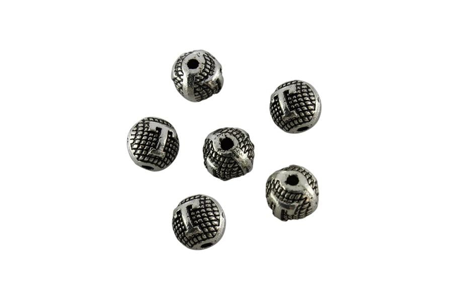 T Harfli Metal Yuvarlak Boncuk