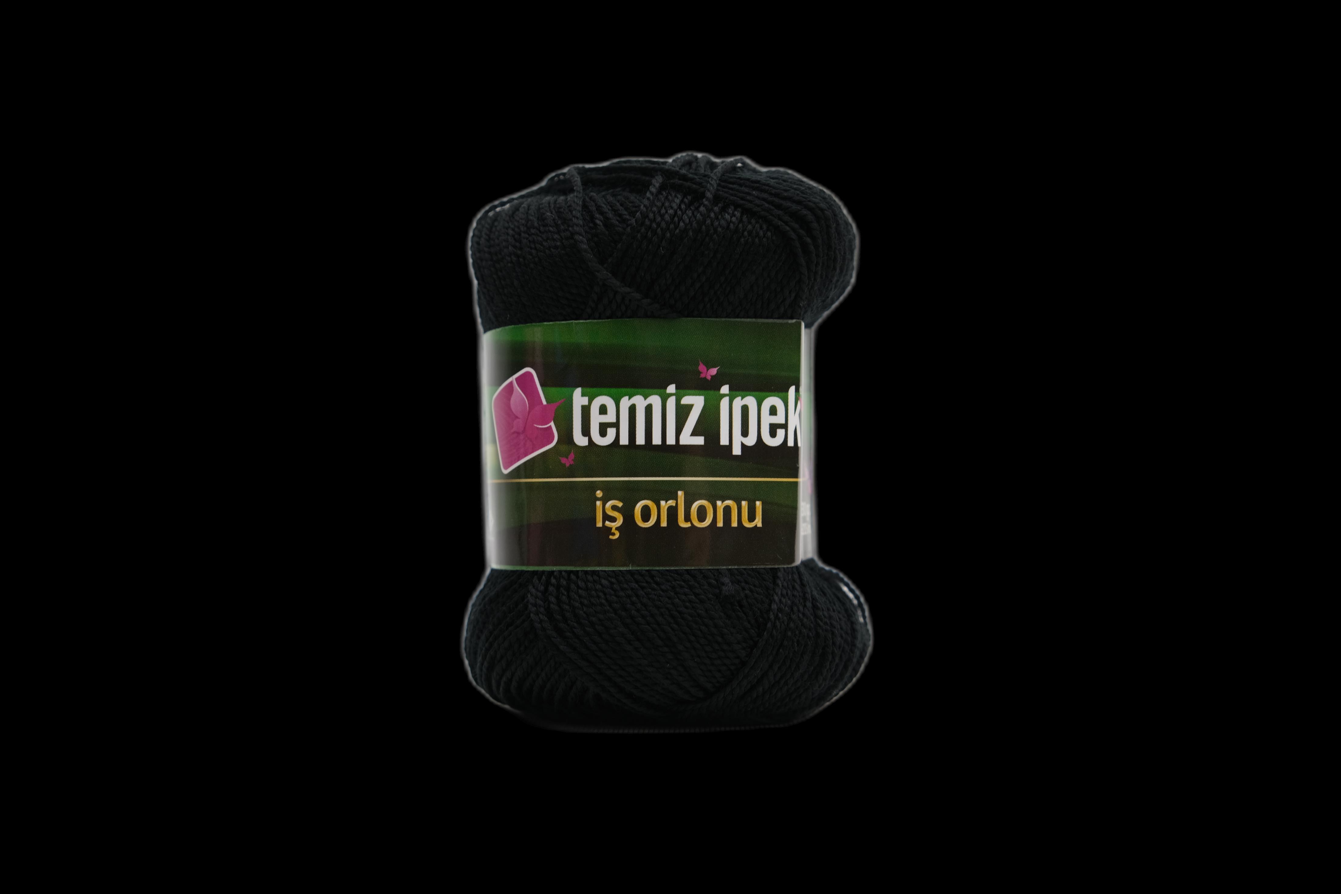 Temiz İpek İş Orlonu Etamin ve Kanaviçe İpi Siyah
