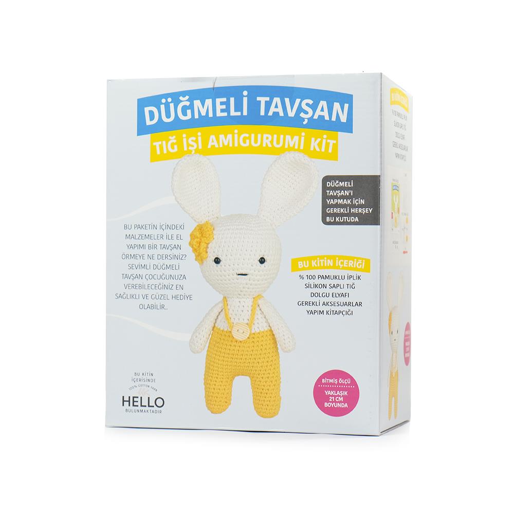 Tığ İşi Amigurumi Kit Düğmeli Tavşan