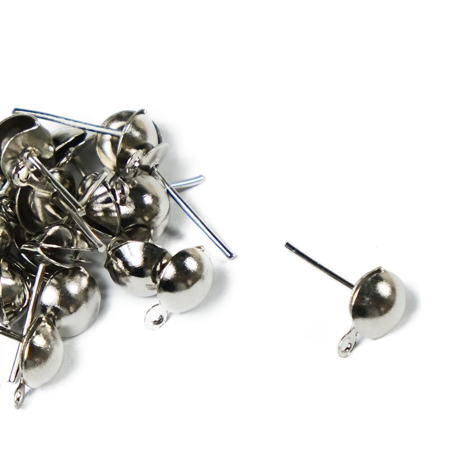 Top Başlı Nikel Küpe Klipsi - 5 Çift