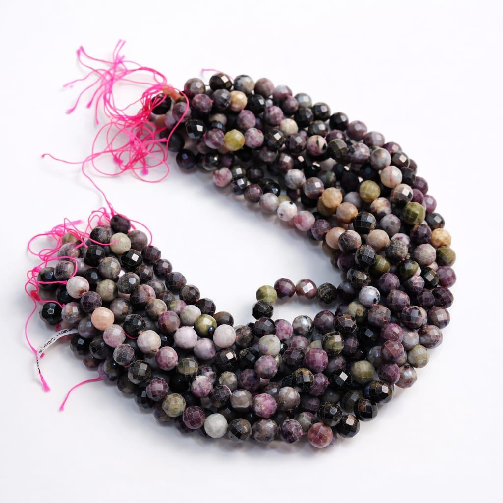 Turmalin Doğaltaş Boncuk Fasetli Kesim 10 mm A Kalite Takı Yapım Malzemesi