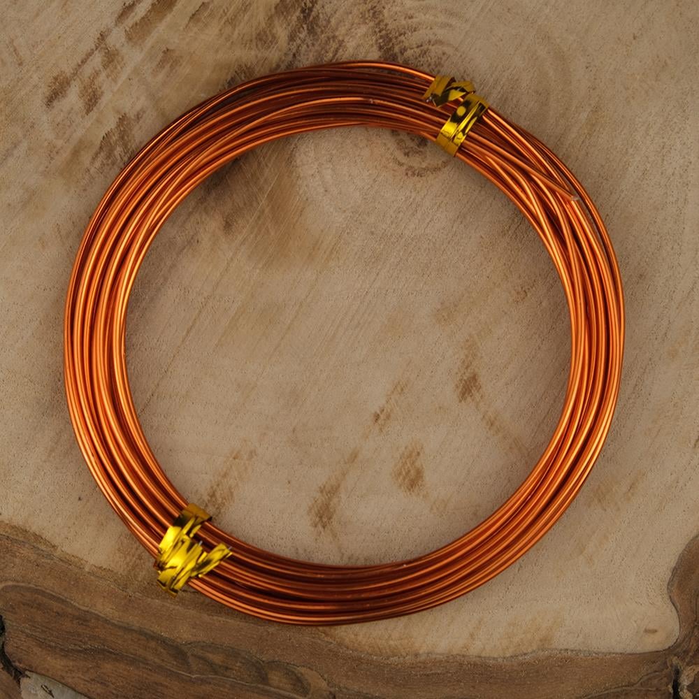 Turuncu Renk Emaye Kaplı Bakır Tel 1,5 mm Takı Taç Çiçek Hobi Tasarım El İşi Deney Teli