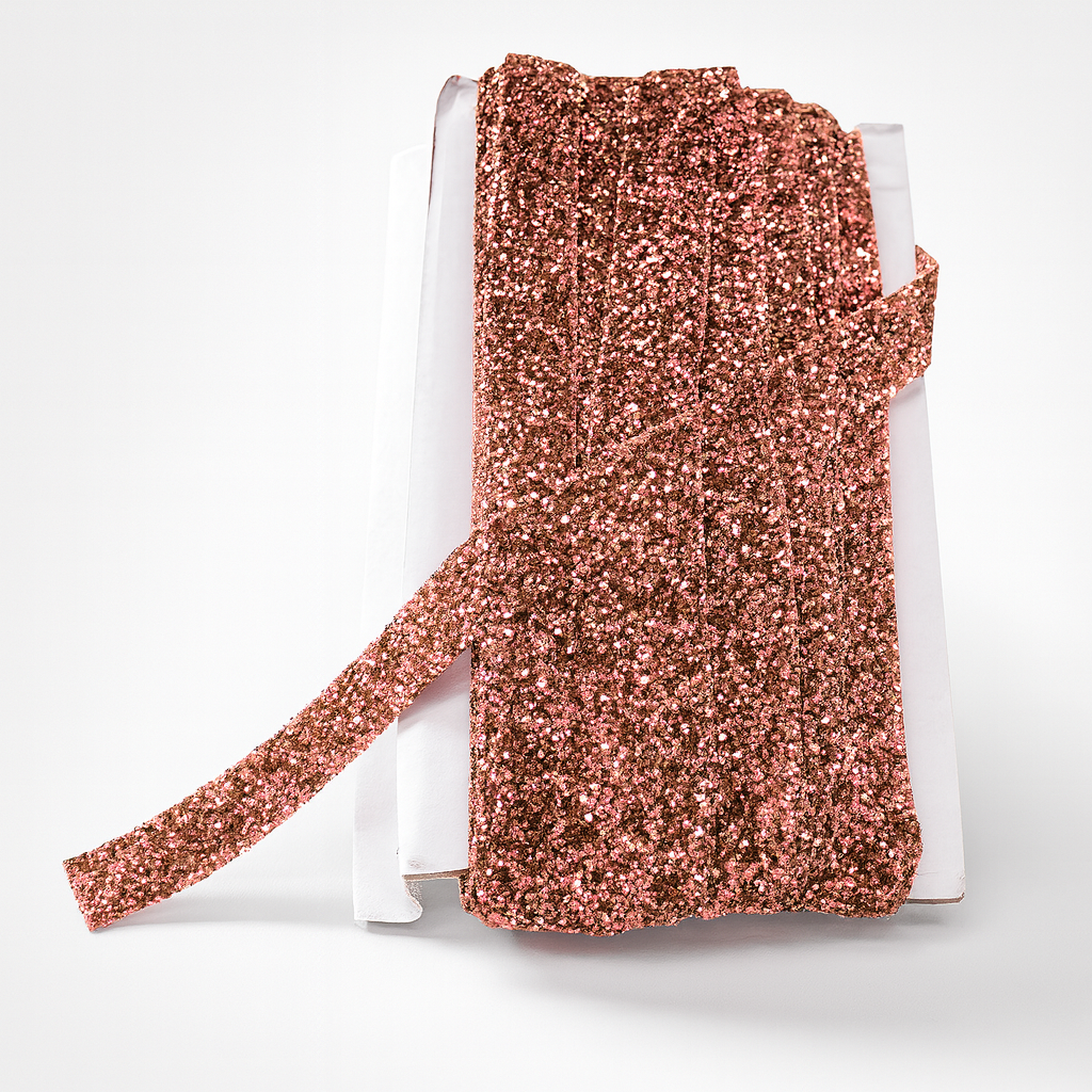 Ütüyle Yapışan Pembe Bronz Taşlı Şerit 2 Cm