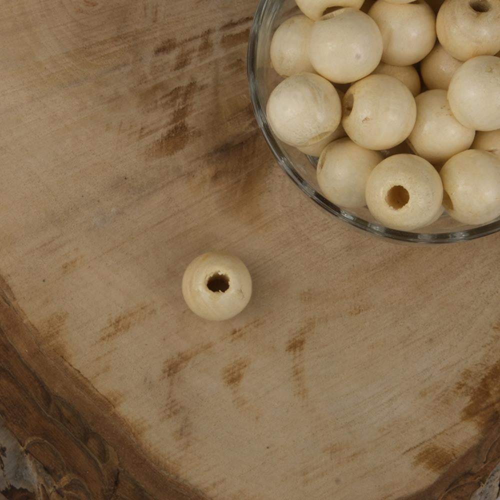 Vernikli Ahşap Boncuk 18 mm İşlenmemiş Ahşap Boncuk 1 Kg   