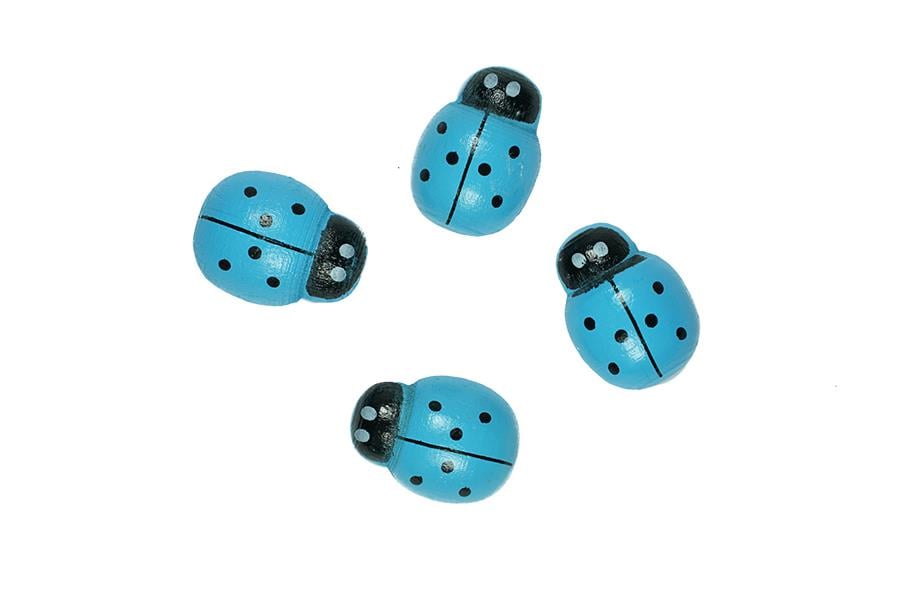 Yapışkanlı Ahşap Uğur Böceği Mavi 20 mm 
