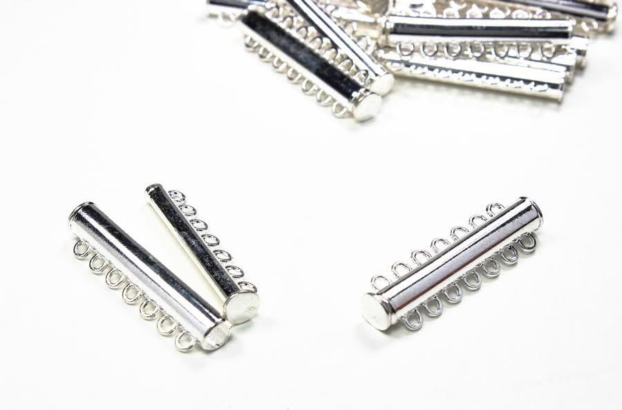 Yedi Halkalı Gümüş Renk Mıknatıslı Klips TSGK04