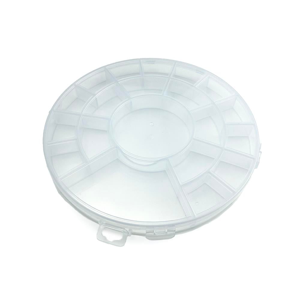 Yuvarlak Plastik Hobi ve Boncuk Kutusu Organizer Düzenleyici 