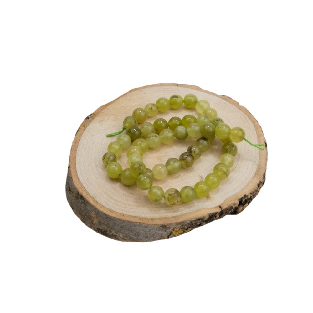 Zeberced Taşı Peridot Doğal Taş Boncuk 8 mm İletişim Taşı 