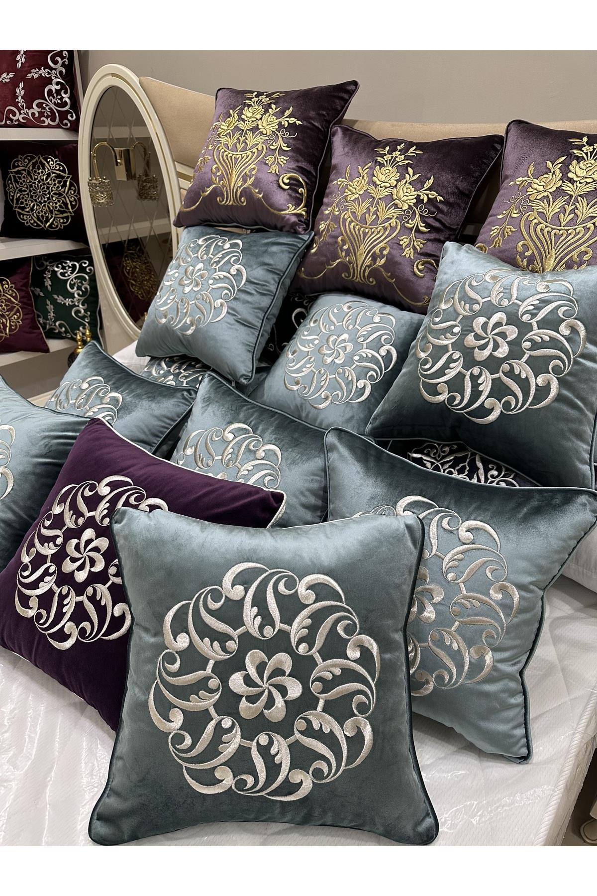 KIRLENT . NAKIŞ İŞLEMELİ SİLİKON ELYAFLI İPEK KADİFE (50 x 50) KIRLENTLER.