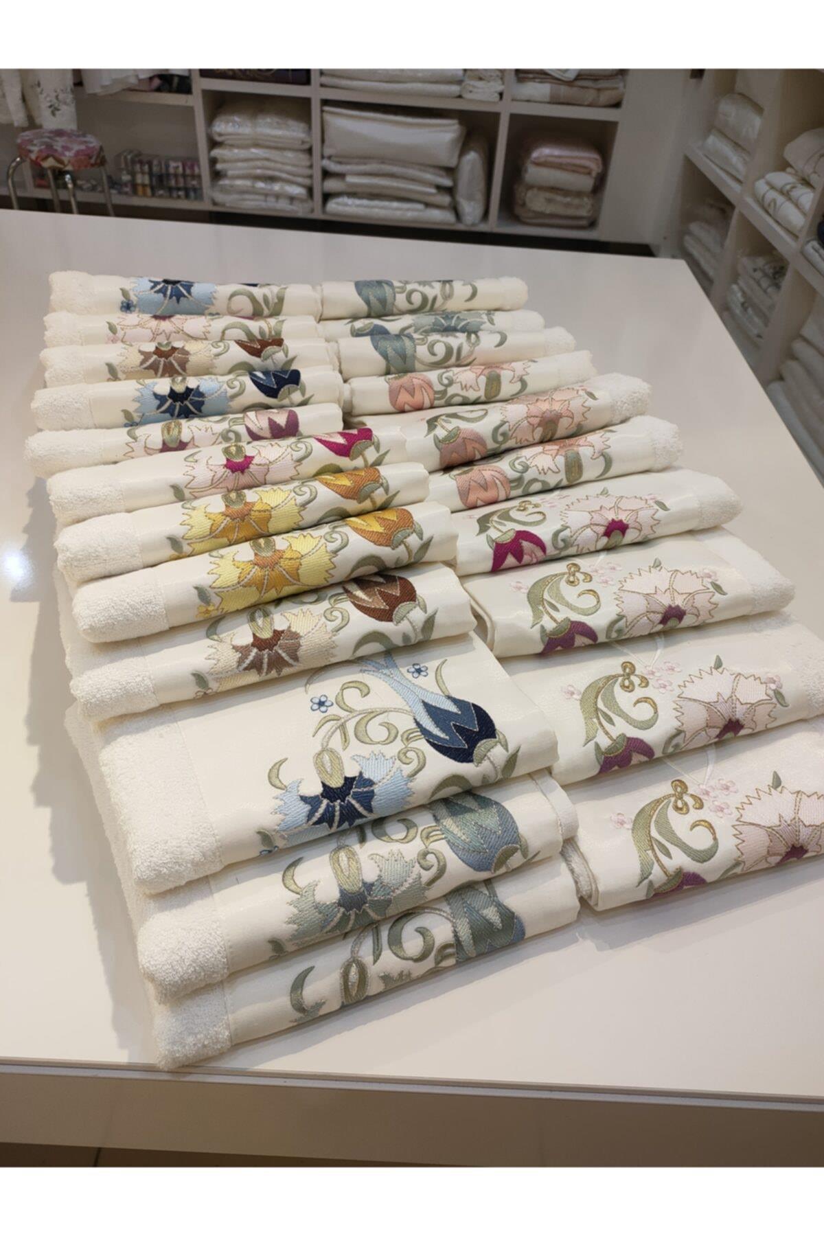 Nakış Işlemeli Bambu Baş Havlusu 50x90