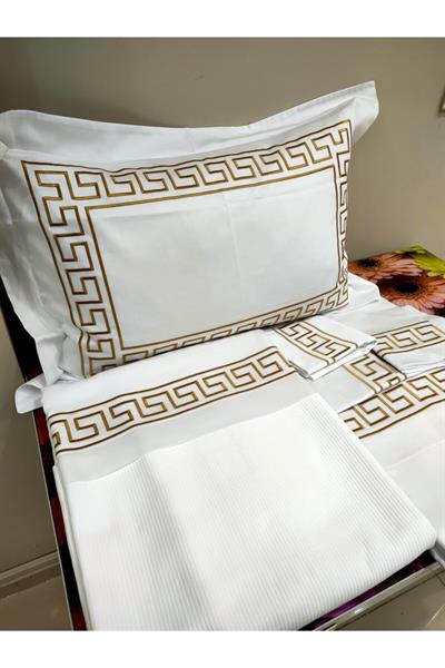 Nakışlı Pike Ve Nevresim Set Versace Model 7 Parça