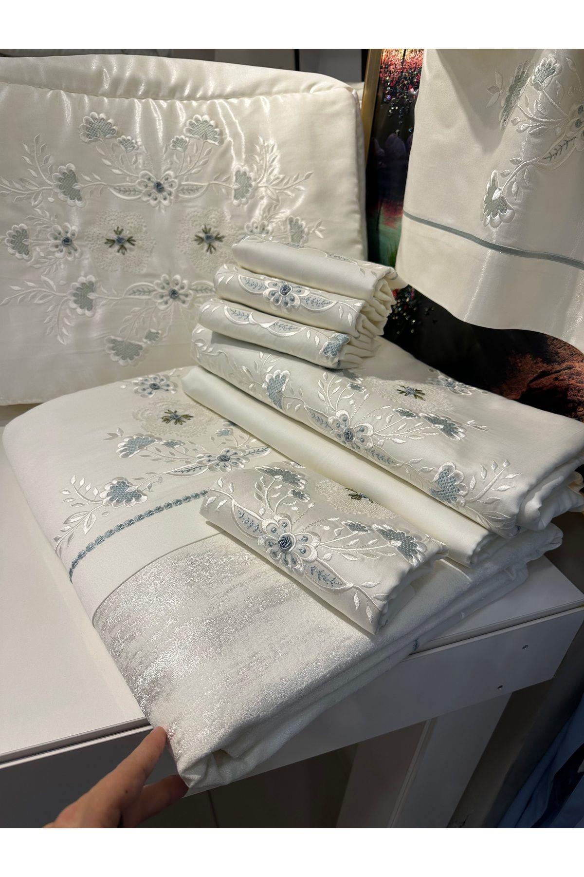 Best Model Pike Ve Nevresim Set 7 Parça..