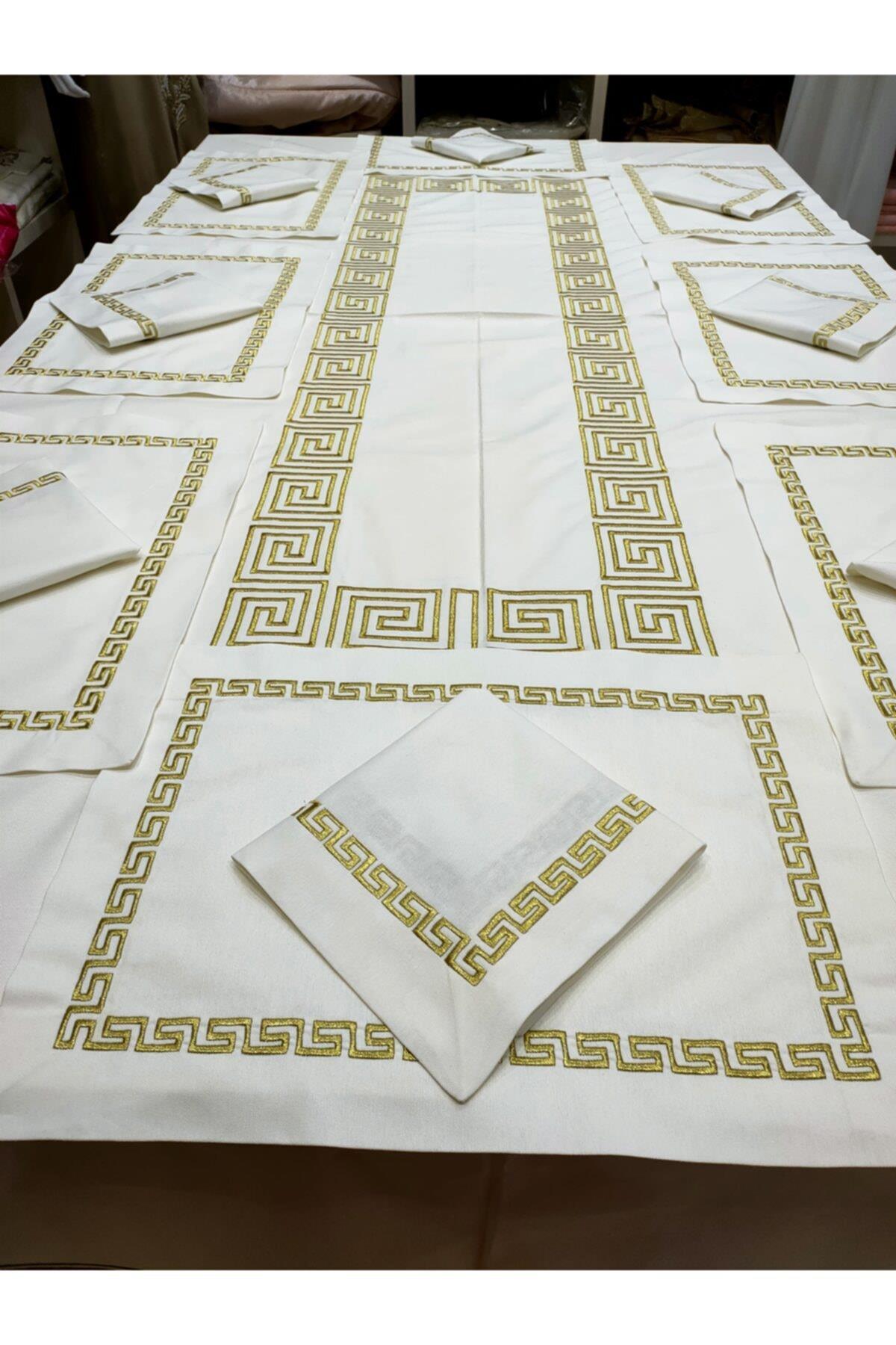Masa Örtüsü Seti Versace Modeli Masa Örtüsü Seti