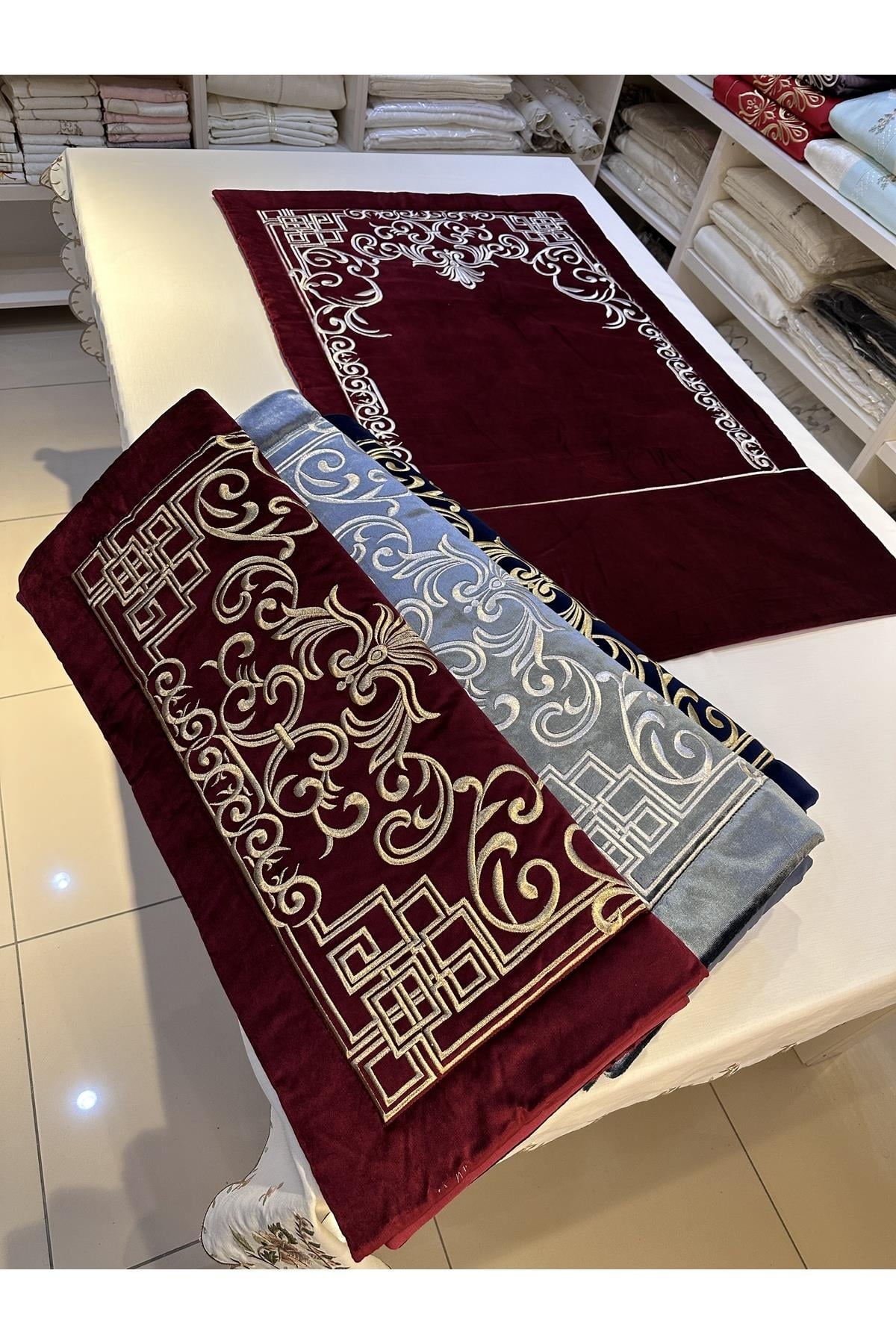 Seccade,ipek Kadife Elyaflı, Nakış Işlemeli Seccade