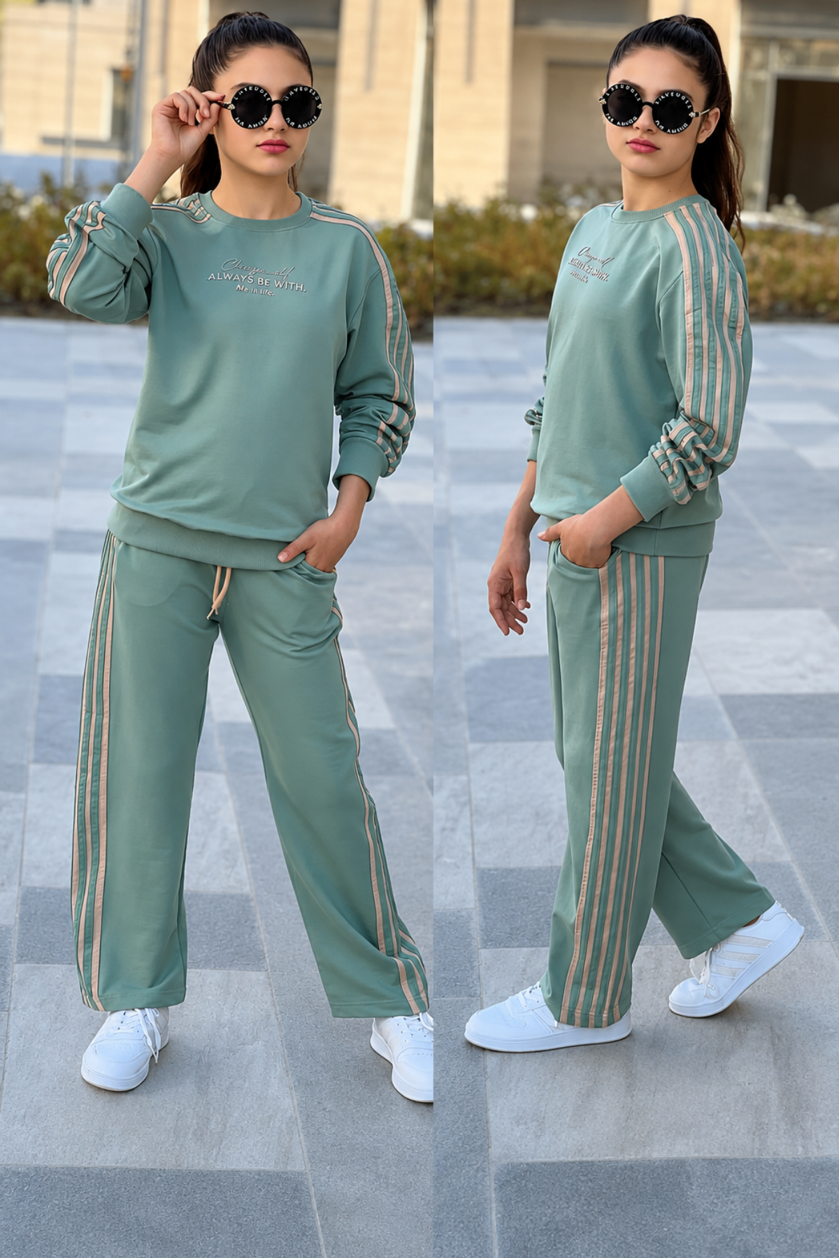 Always Şeritli Takım- Mint 8-16 yaş aralığı