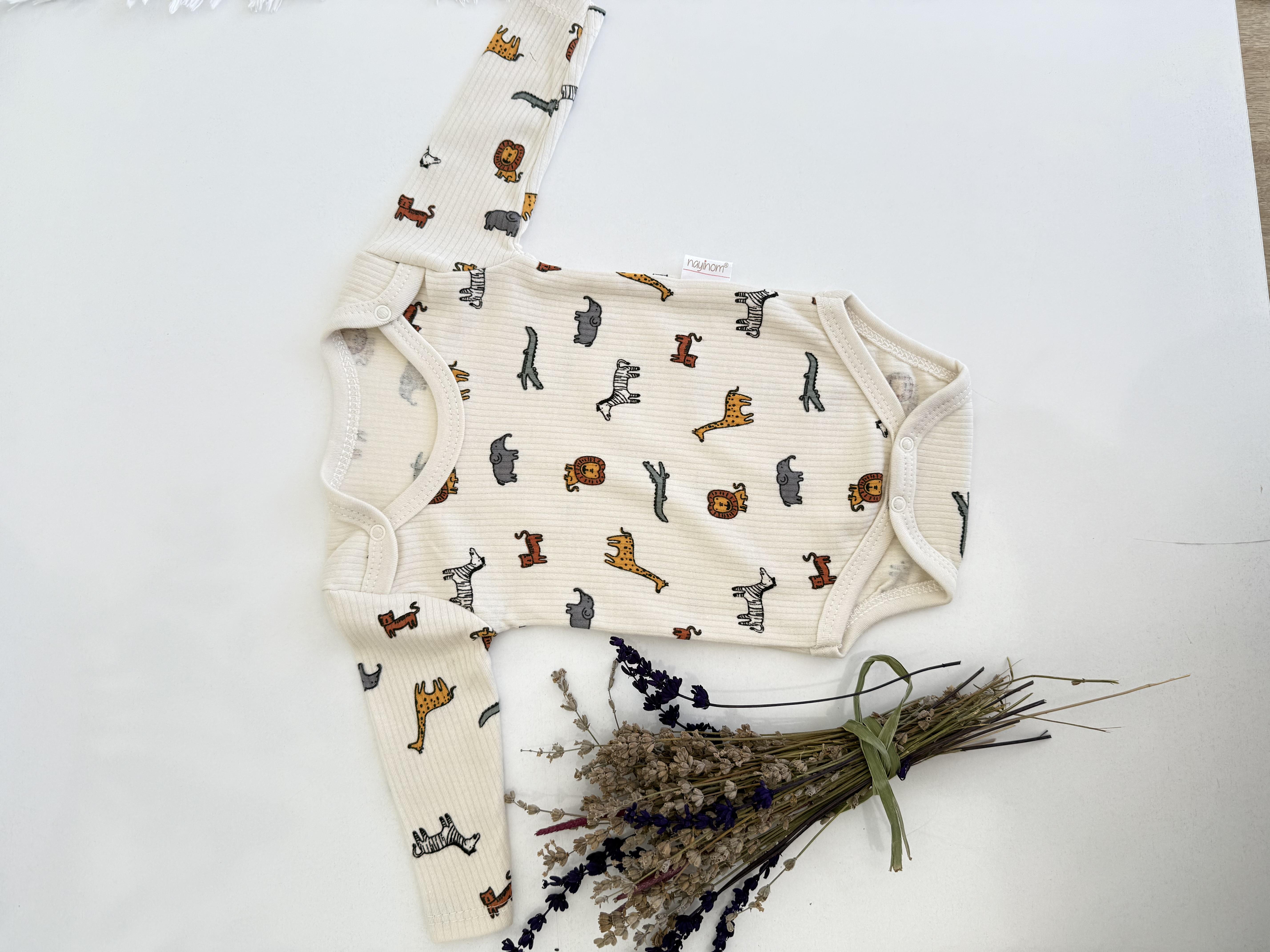 Animini Krem Erkek Body(1ay-3yaş)