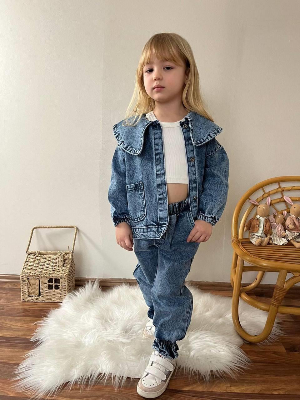 Bebe Yaka  Denim 2li Takım(3-10yaş aralığı)